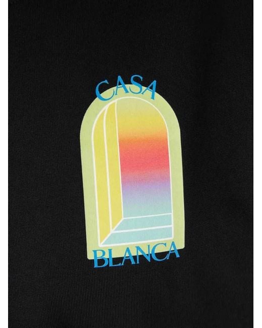 Casablanca Black Tshirt Bright Jersey for men