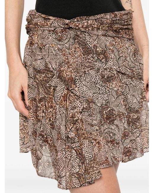 Isabel Marant Brown Camia Printed Mini Skirt