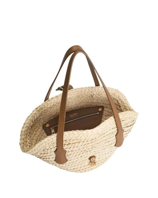 Dolce & Gabbana Natural Dolce & Gabbana Woven Raffia Basket Bag