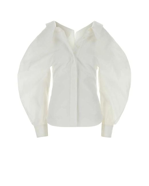 Givenchy White Slashed Fitted Shirt