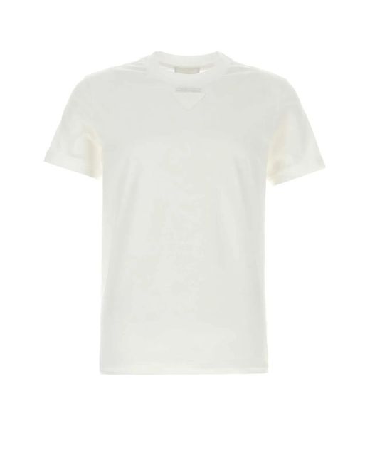 Prada White Cotton T-Shirt for men
