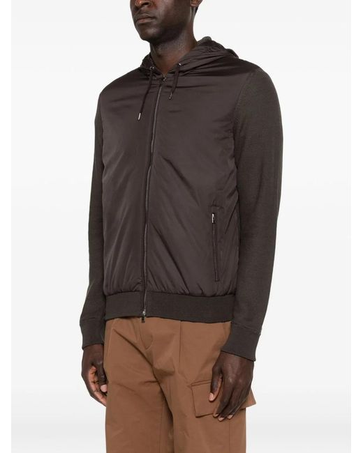 Herno Brown Cotton Polyester Sweatshirt Jacket for men