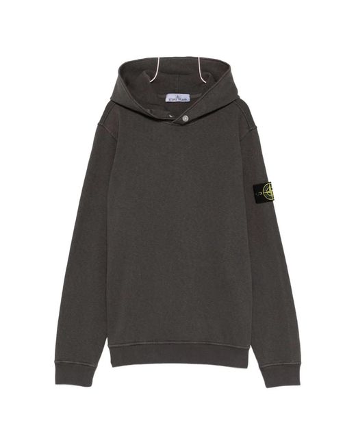 Stone Island Gray Logo Detail Hooded for men