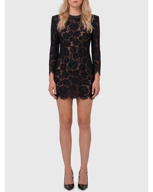 Self-Portrait Black Self Portrait Mini Lace Dress