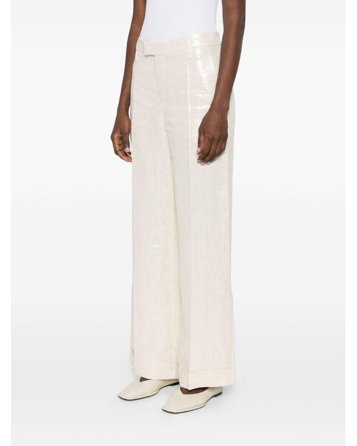 Brunello Cucinelli White Linen Trousers