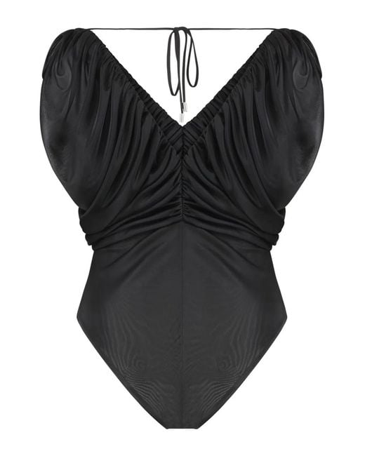 Pinko Black Beccafico Nylon Bodysuit