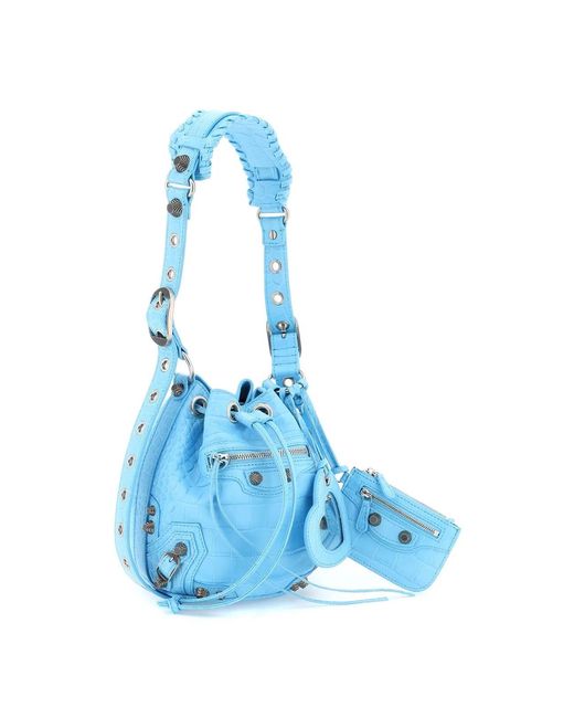 Balenciaga Blue Light- Leather Le Cagole Xs Bucket Bag