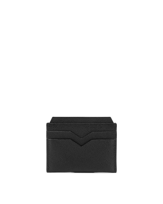 Valextra Black "4 Cc" Card Holder for men