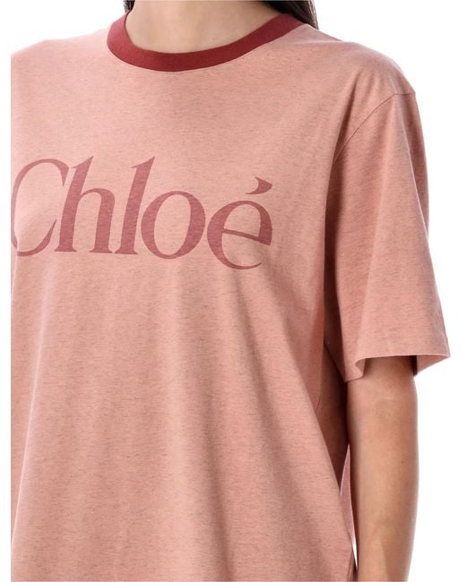 Chloé Blue Oversized Logo T-Shirt