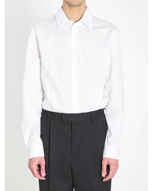 Burberry White Cotton Shirt for men