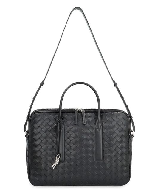 Bottega Veneta Black Getaway Large Briefcase for men