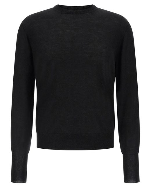 Ma'ry'ya Black Crew-Neck Sweater for men