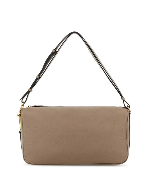 Gucci Brown Dove Leather Half Horsebit Shoulder Bag