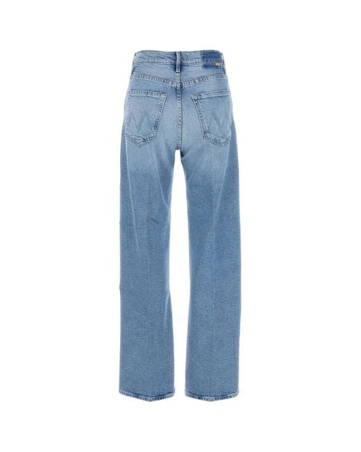 Mother Blue The Lasso 5-Pocket Straight-Leg Jeans