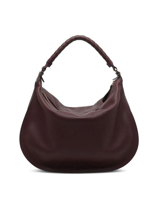 Chloé Brown Marcie Saddle-Stitch Shoulder Bag