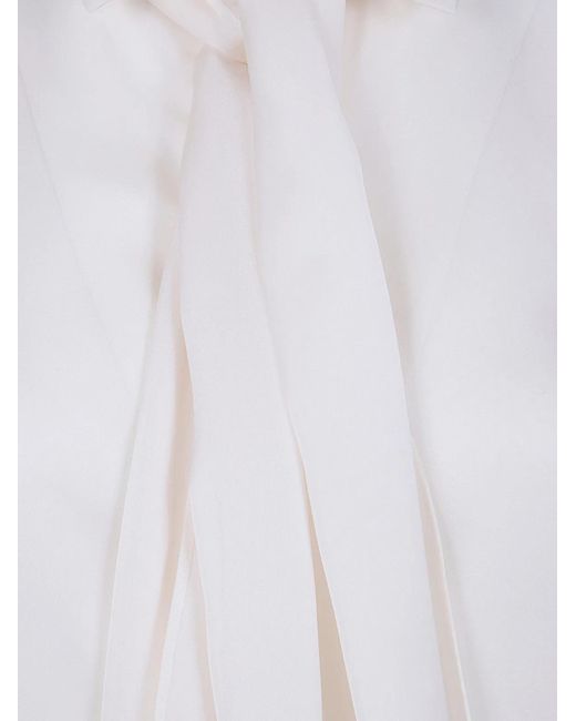 Sacai White Satin X Chiffon Shirt
