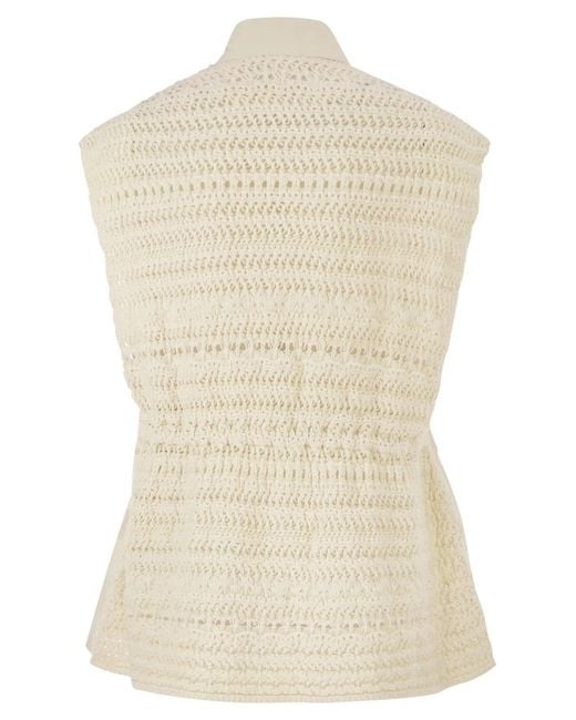 Fabiana Filippi Natural Dual-Material Waistcoat
