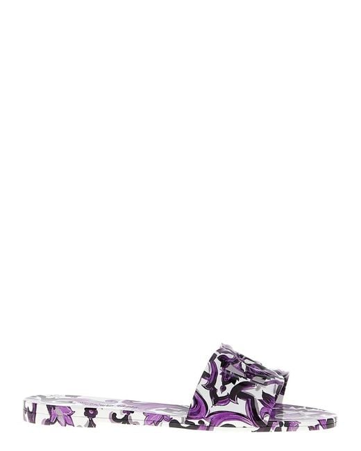 Dolce & Gabbana White Dolce & Gabbana 'Beachwear' Slides