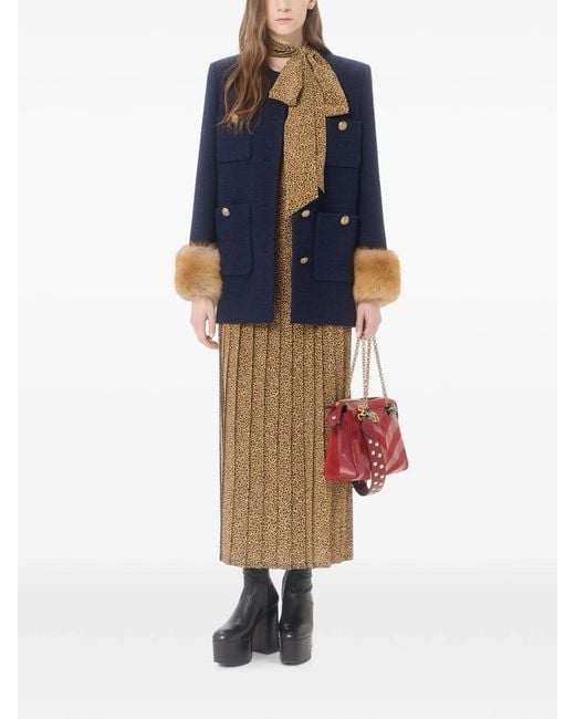 Valentino Blue Wool Caban Coat