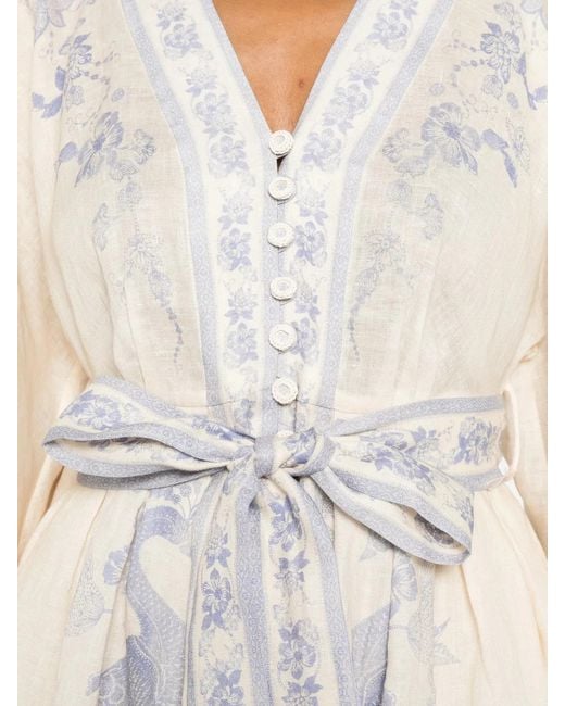 Zimmermann White Indra Plunge Mini Dress