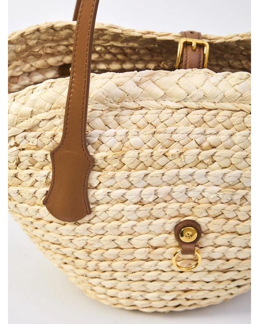 Dolce & Gabbana Natural Dolce & Gabbana Woven Raffia Basket Bag