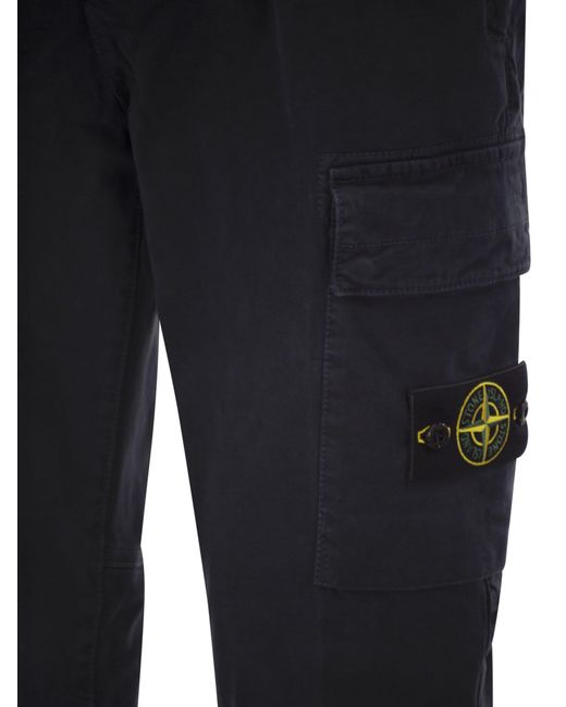 Stone Island Blue Cargo Trousers for men