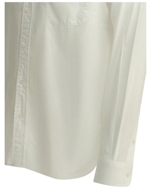Beams Plus White B.D. Color Broad Cotton Casual Shirt for men