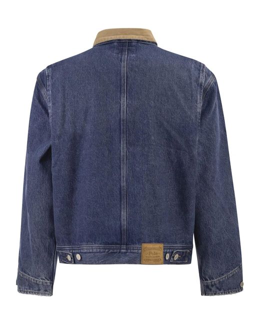 Polo Ralph Lauren Blue Denim Jacket With Contrast Collar for men