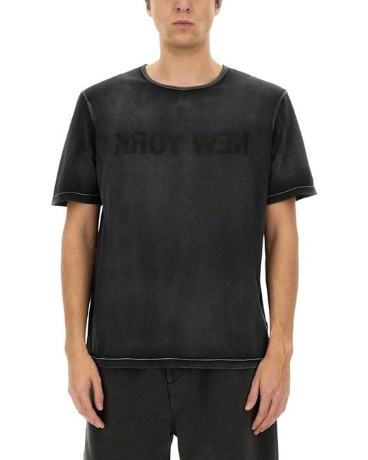 Helmut Lang Black "Garment-Dyed New York" T-Shirt for men