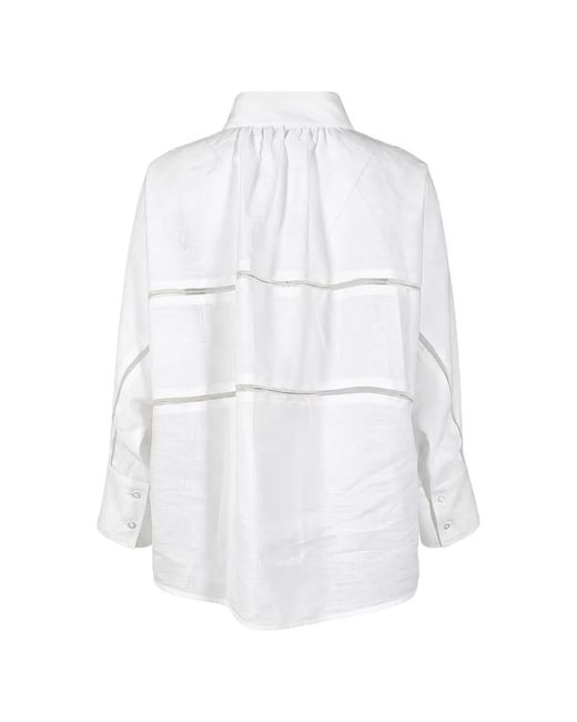 Fabiana Filippi White Classic Collar Linen Shirt