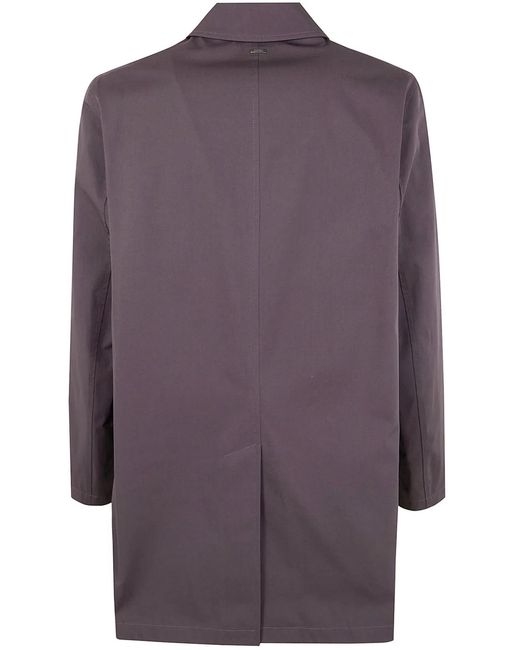 Herno Purple Single Breasted Midi Coat for men