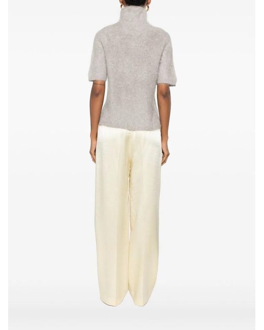 Soft Goat White Cashmere Turtle-Neck Sweater