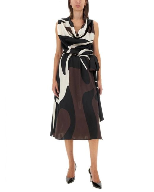 Kiton Black Dress With Print