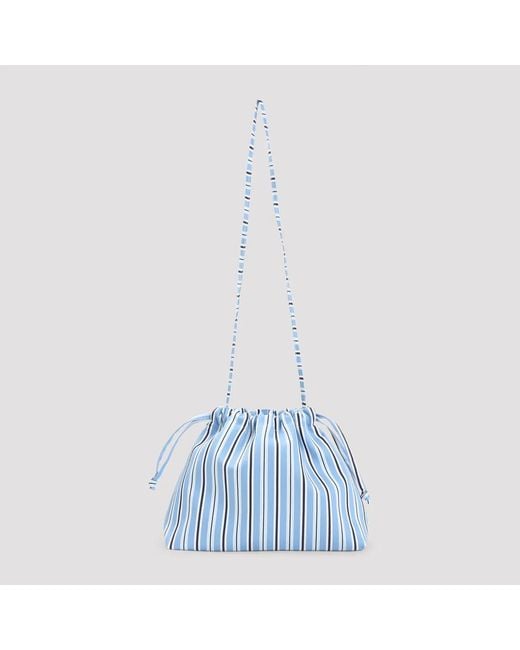 Frankie Shop Blue Multi Stripe Morgan Small Pouch
