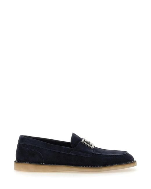 Dolce & Gabbana Blue Dolce & Gabbana Suede Loafer for men