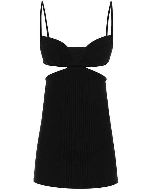 Off-White c/o Virgil Abloh Black Off Cut Out Ribbed Mini Dress