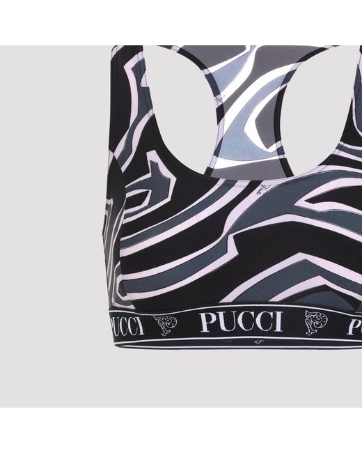 Emilio Pucci Blue Labyrinth Print Top