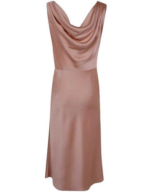 Blumarine Brown Envers Satin Dress