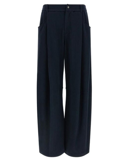 Brunello Cucinelli Blue Cotton Silk Pants