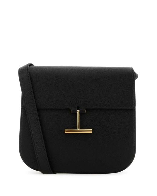 Tom Ford Black Grain Leather Medium Crossbody