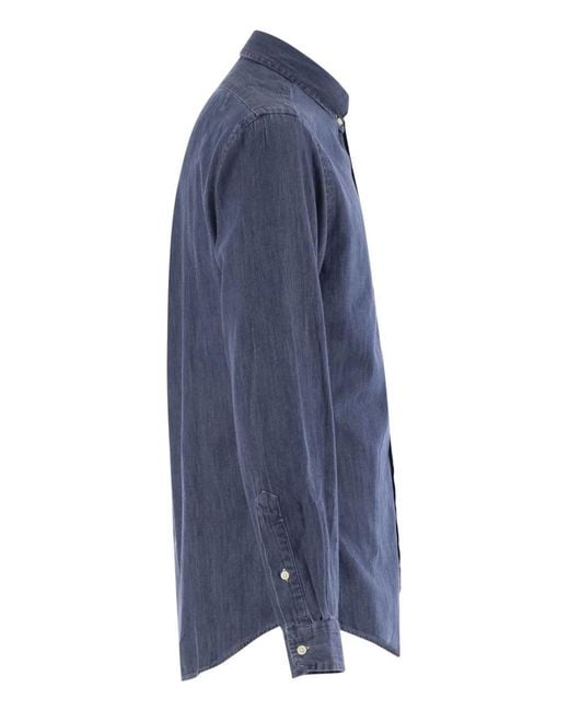 Polo Ralph Lauren Blue Slim Fit Denim Sport Shirt for men