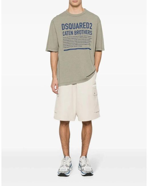 DSquared² Gray Loose Fit Logo T-Shirt for men