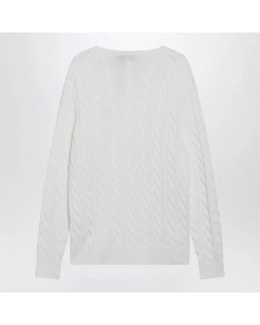 Polo Ralph Lauren White Cable-Knit Cotton Sweater for men