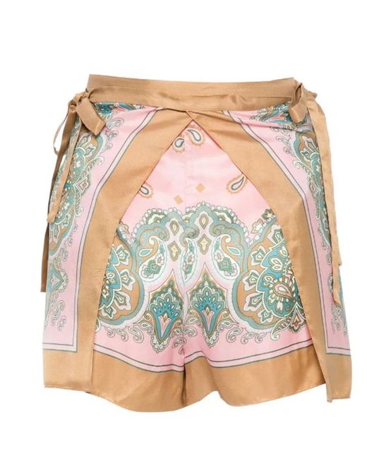 Pinko Pink Viscose Silk Trousers