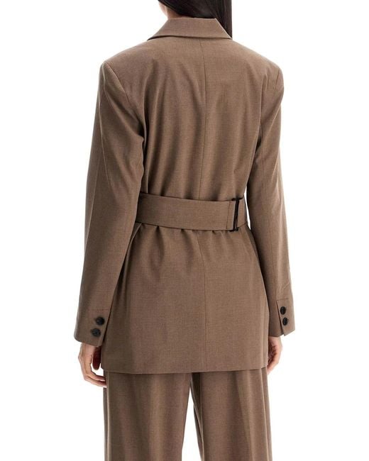 Ganni Brown Asymmetrical Blazer