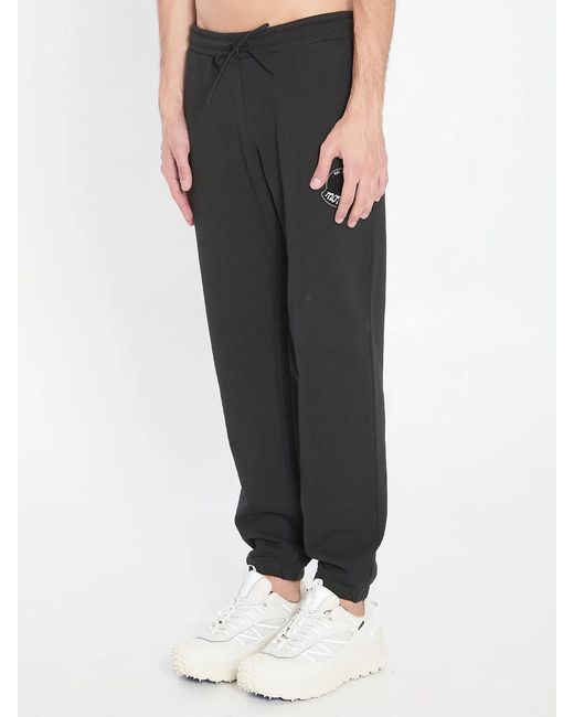 Moncler Black Logo Detail Cotton Track-Pants for men