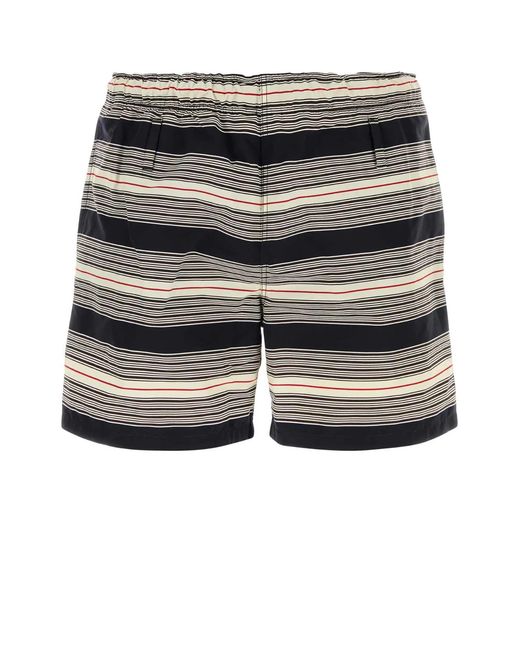 Prada Blue Embroidered Nylon Swimming Shorts for men