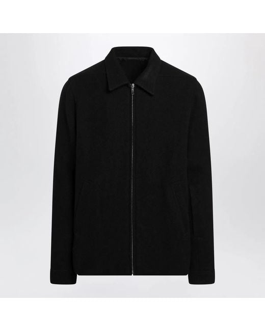 Rick Owens Black Wool Zipup Jacket for men