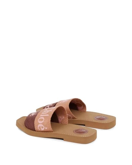 Chloé Brown "Woody" Flat Slippers