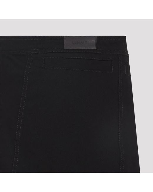 Lemaire Black Asymmetric Skirt With Stitch